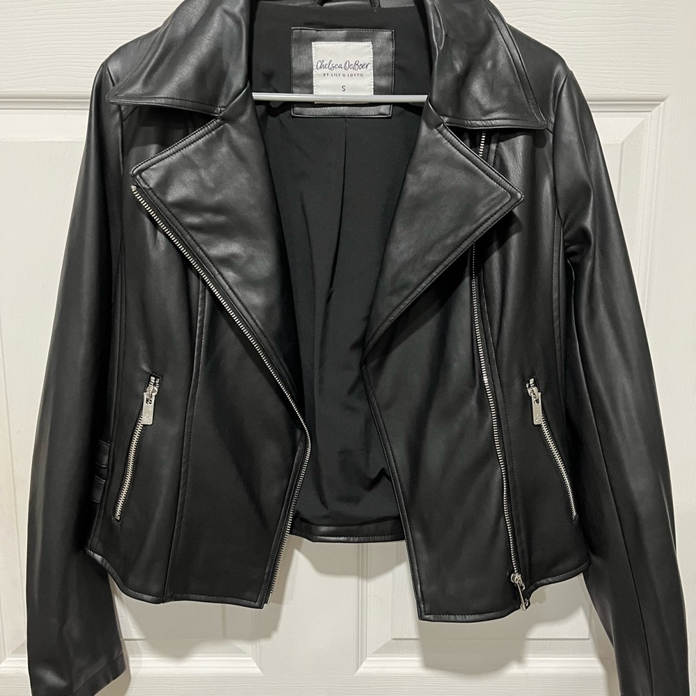 Chelsea DeBoer Faux Leather Moto Jacket
